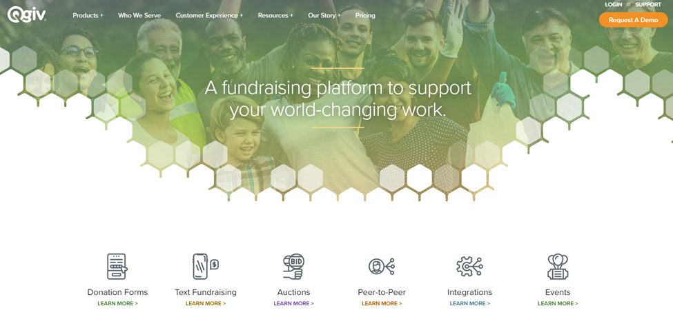 Qgiv Landing Page