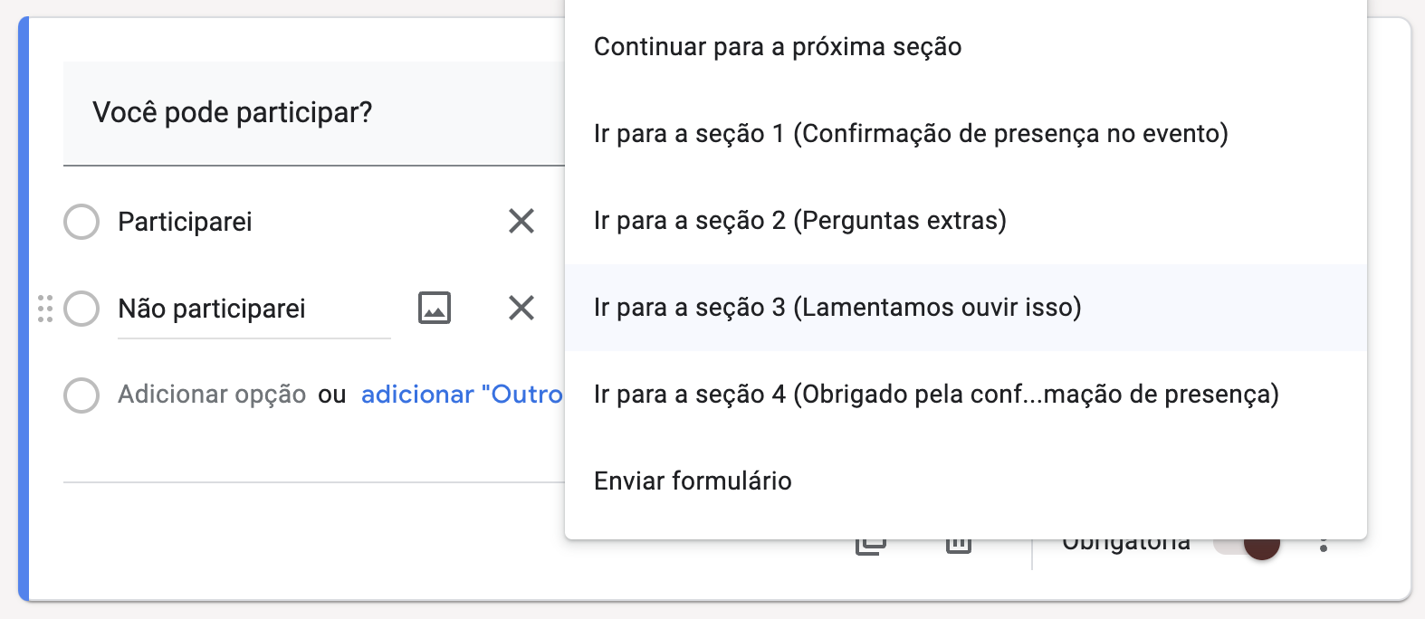 Como criar perguntas condicionais no Formulários Google - Imagem 6