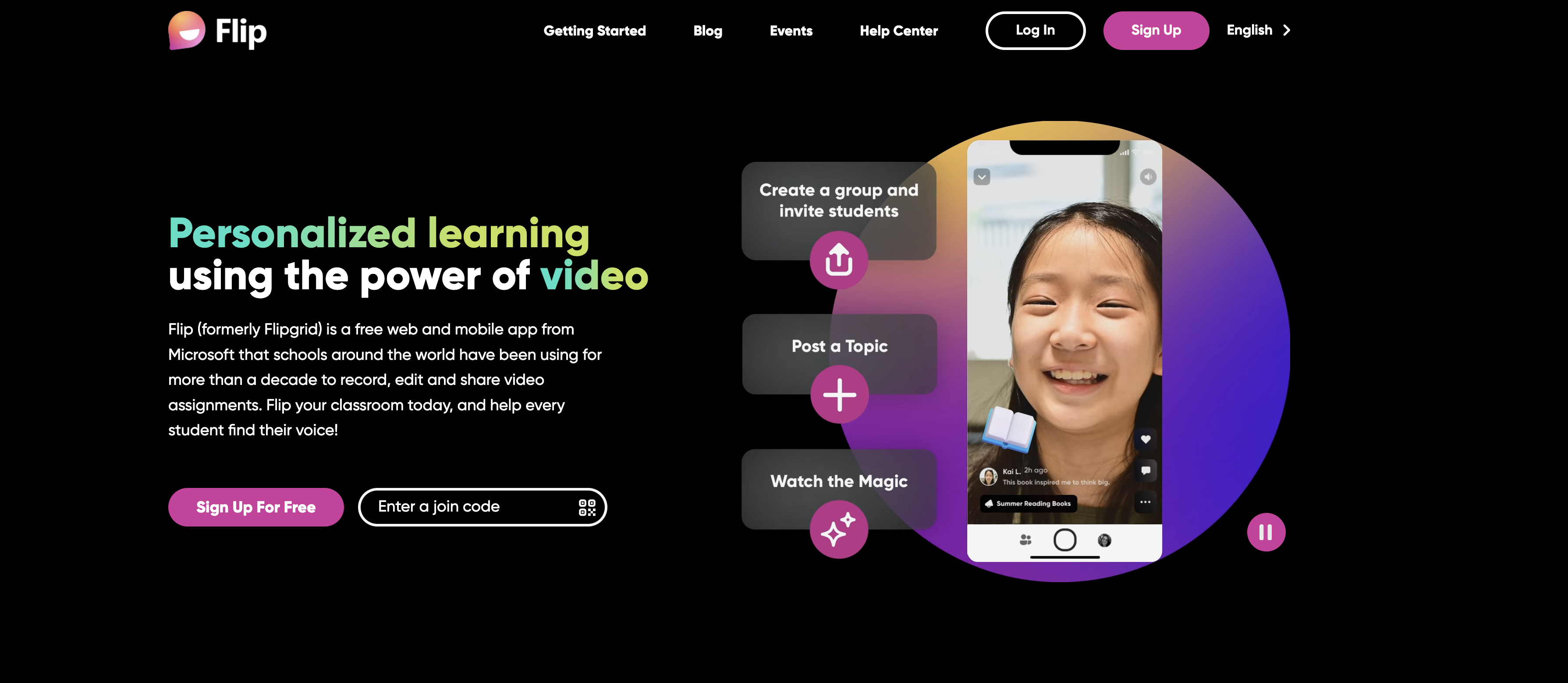 Flip Landing Page