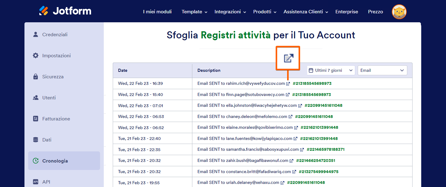 Come Visualizzare la Cronologia Email dei tuoi Moduli Image-3