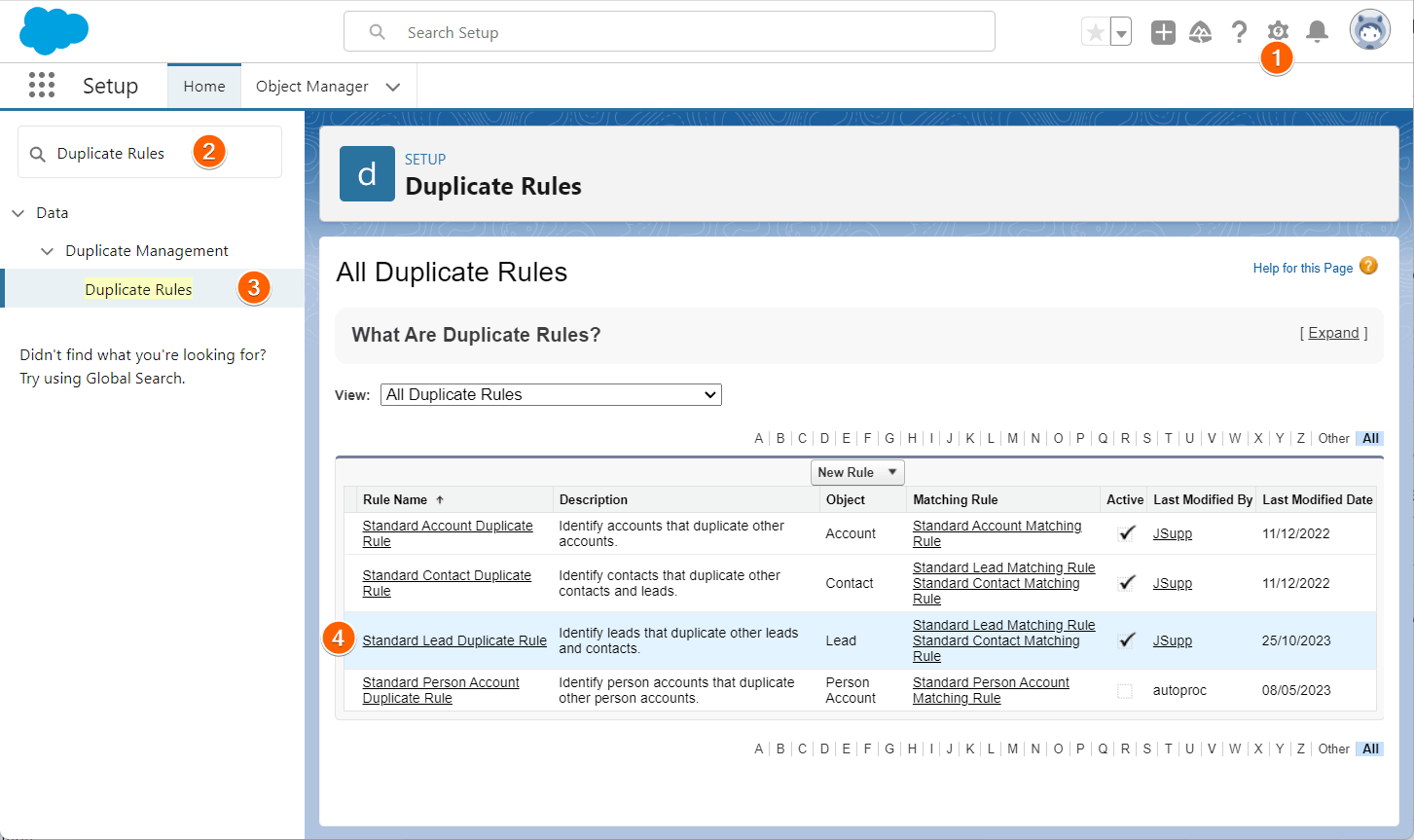 Duplicate Rules in Salesforce Duplicate Management