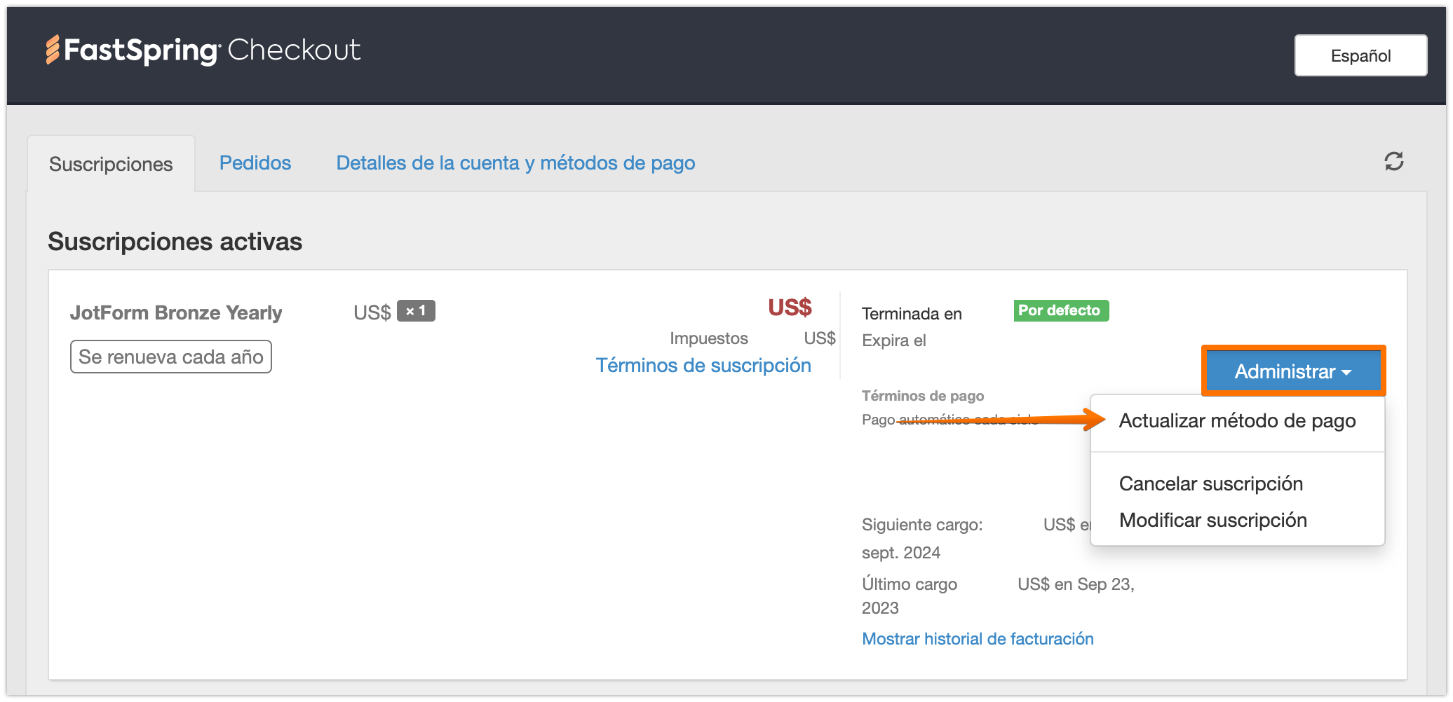 Cómo cambiar tarjeta de crédito para facturación Image-5