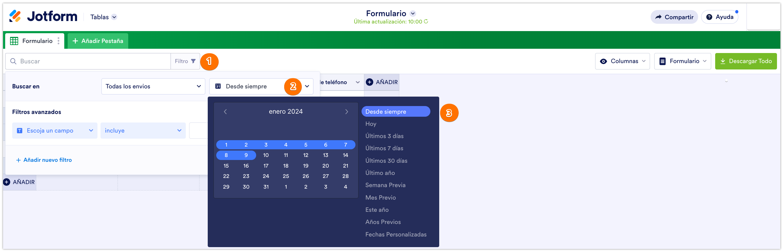 Cómo descargar envíos de formularios como Excel / CSV / PDF Image-4