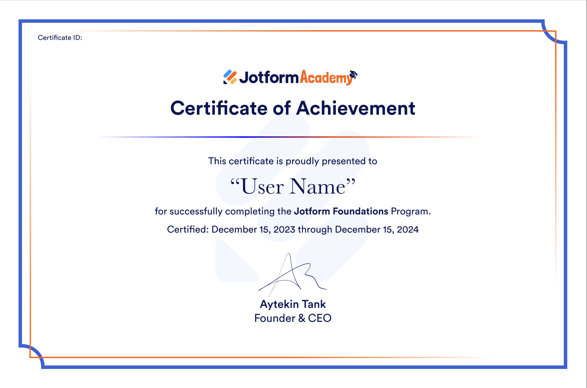 Image of Certificate of Achievement