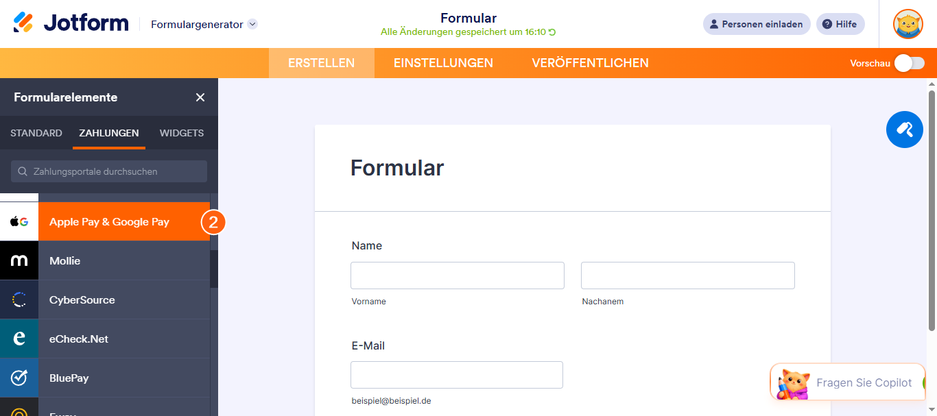 Wie Sie Jotform mit Apple Pay und Google Pay integrieren Image-10