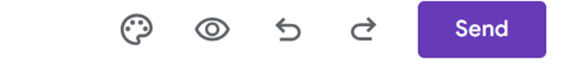 A set of icons for sharing options and a purple "Send" button