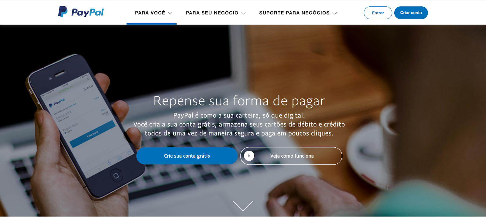 Imagem do serviço de carteira digital PayPal