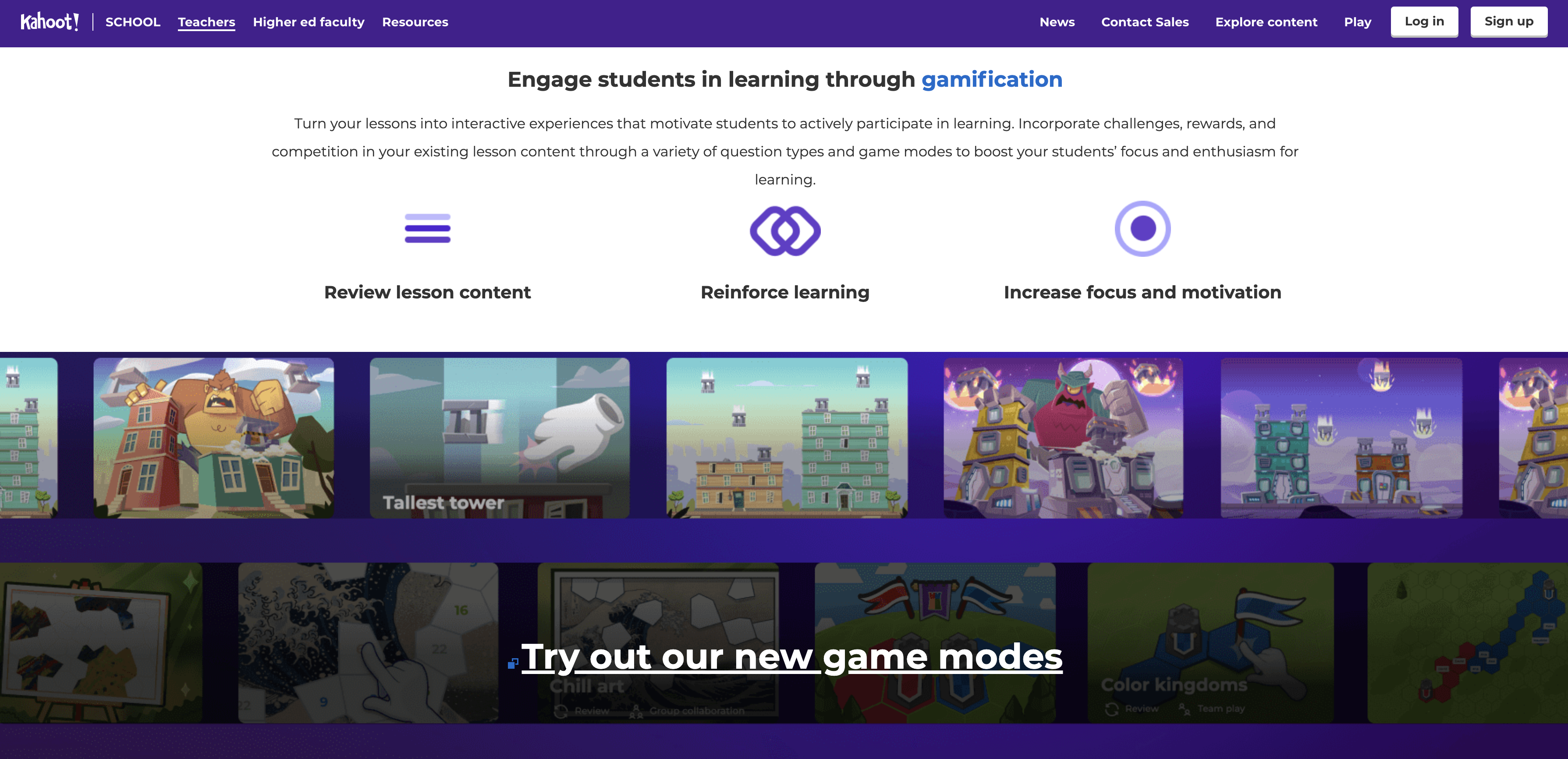 Kahoot! Landing Page
