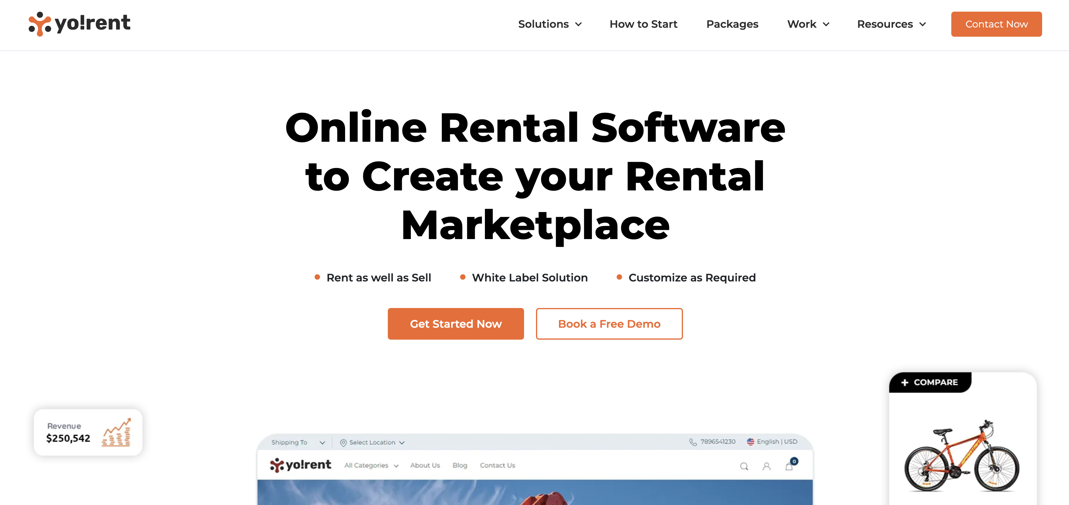 Yo!rent Landing Page
