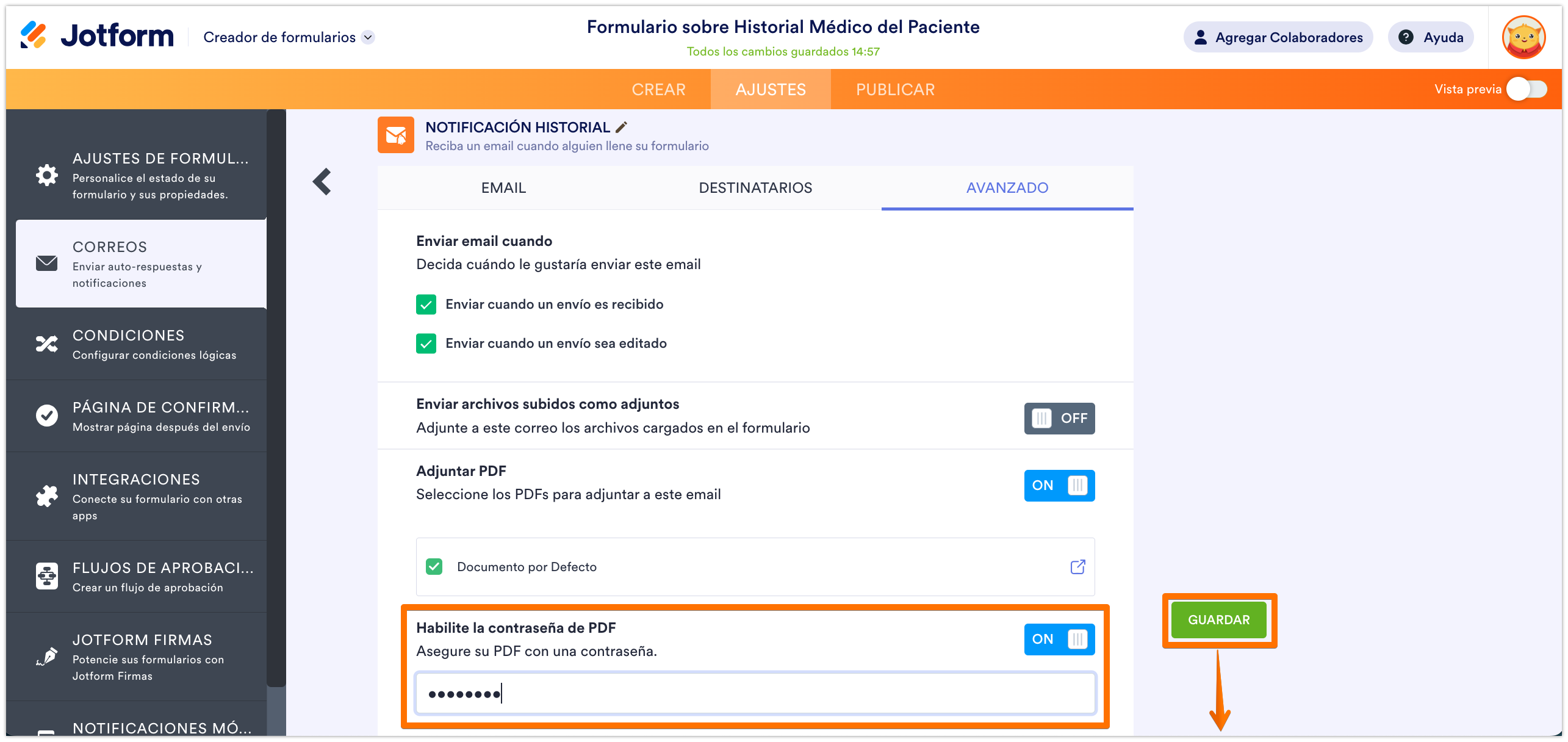 Cómo incluir envíos como archivos adjuntos en PDF en las notificaciones por correo electrónico Image-2