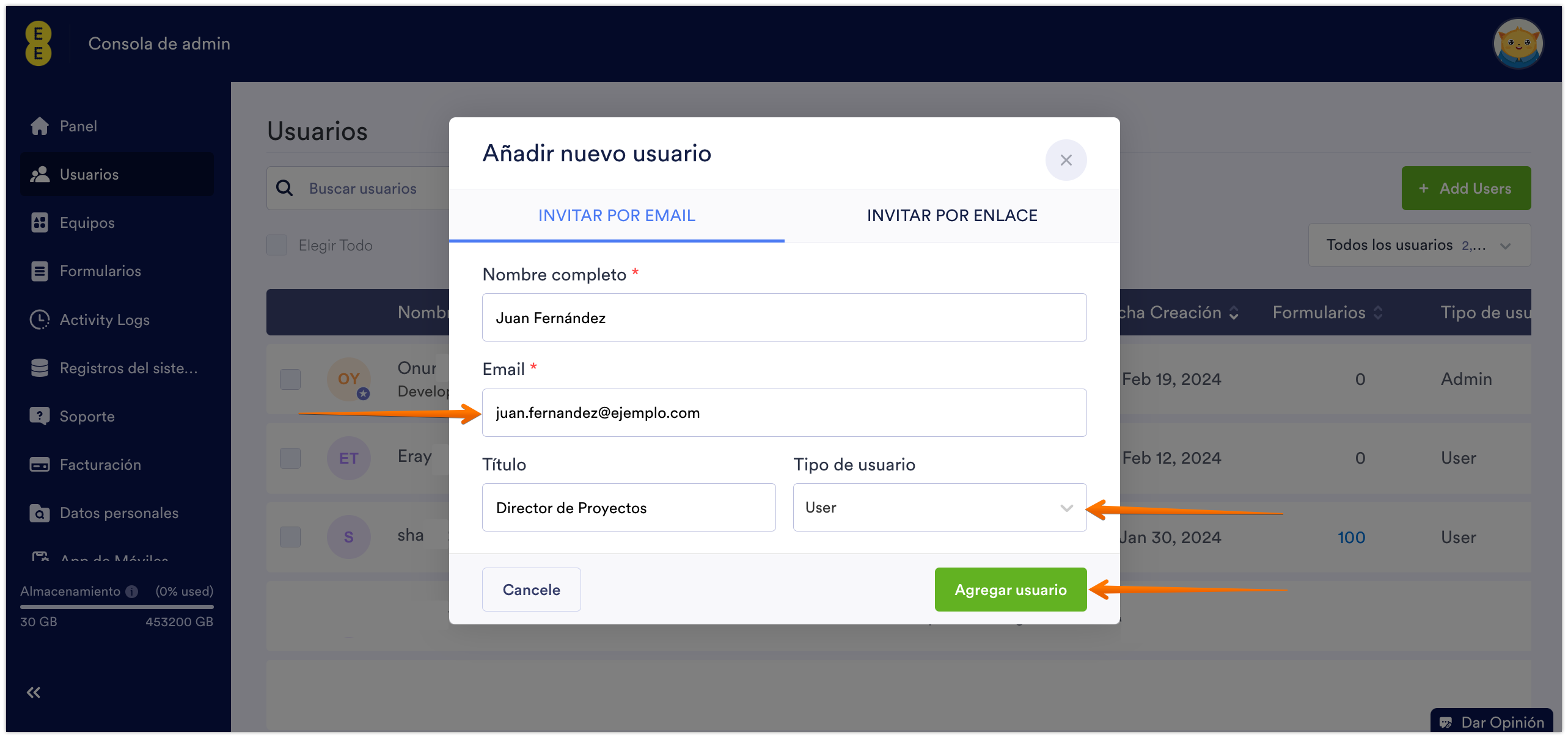 Cómo crear un nuevo usuario o administrador en Jotform Empresarial Image-3