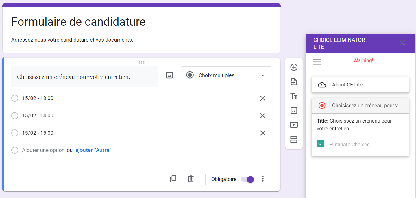 Comment ajouter Choice Eliminator à Google Forms? Image-1