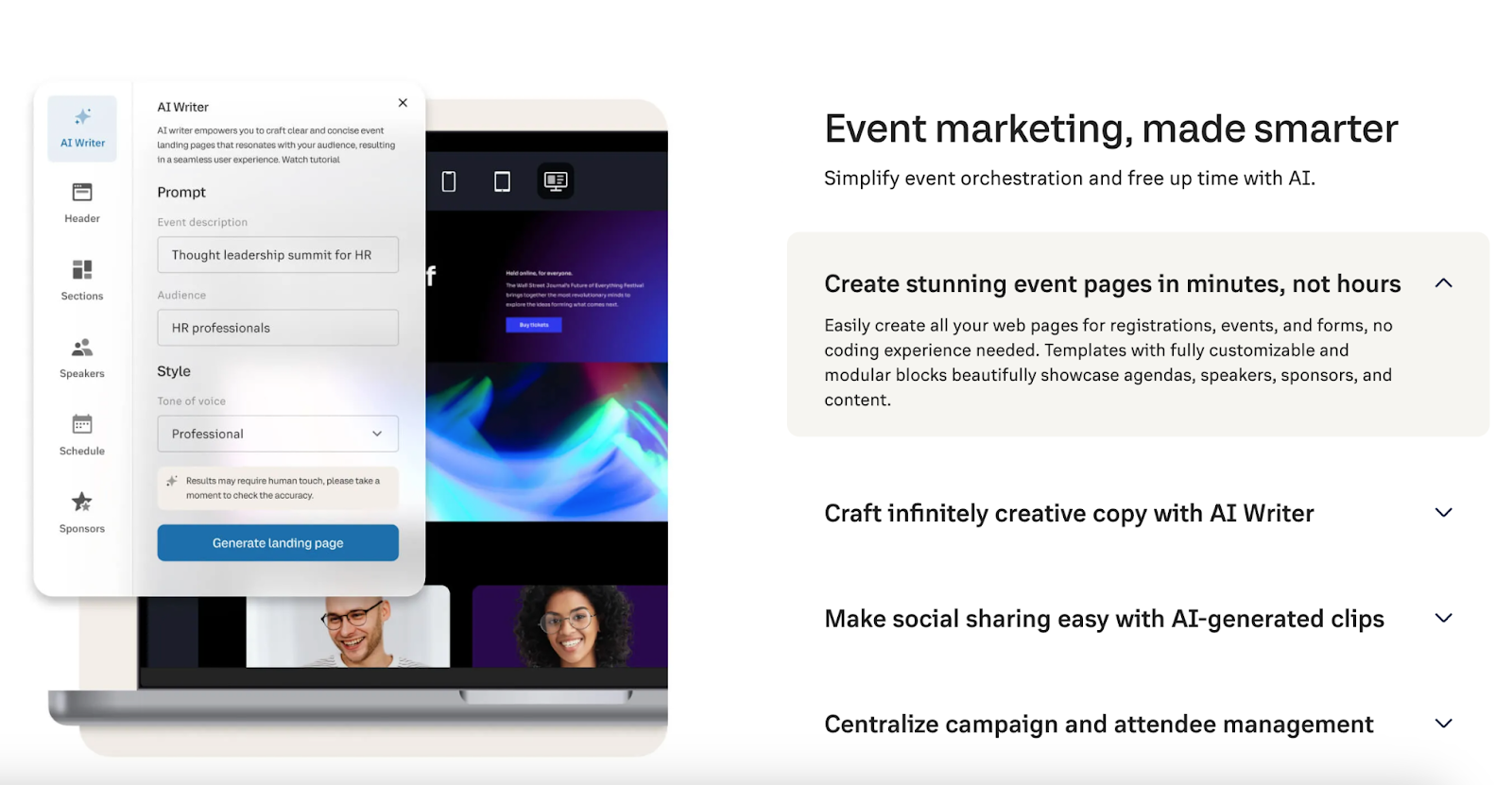 ringcentral events landing page