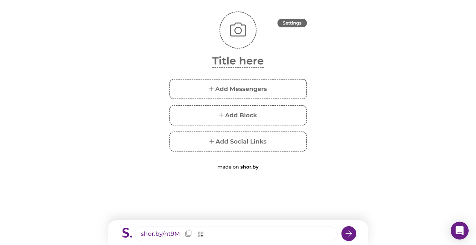 user interface of shorby
