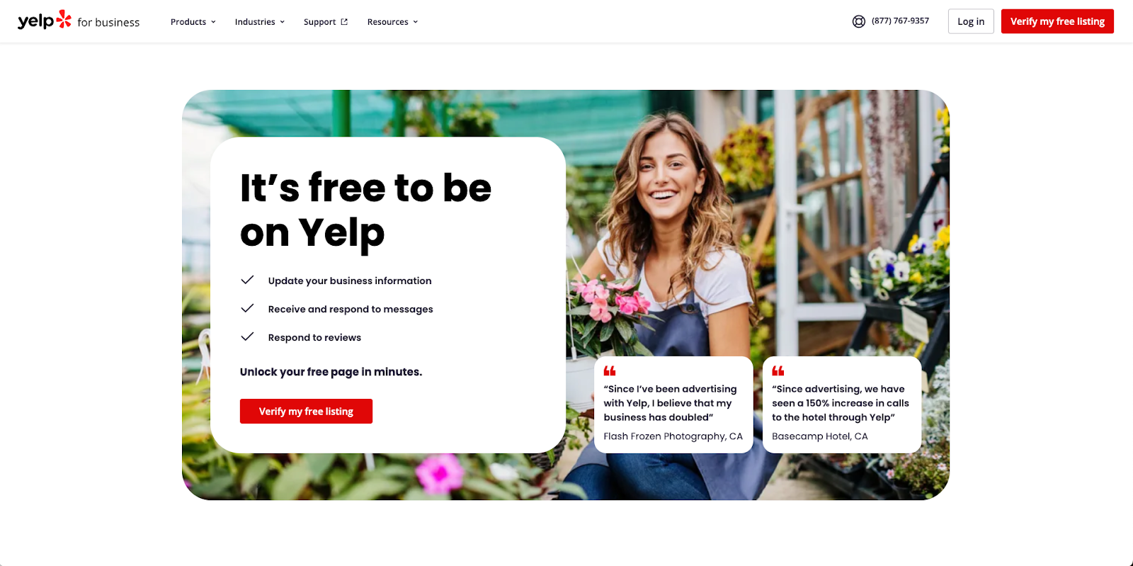 landing page of yelp