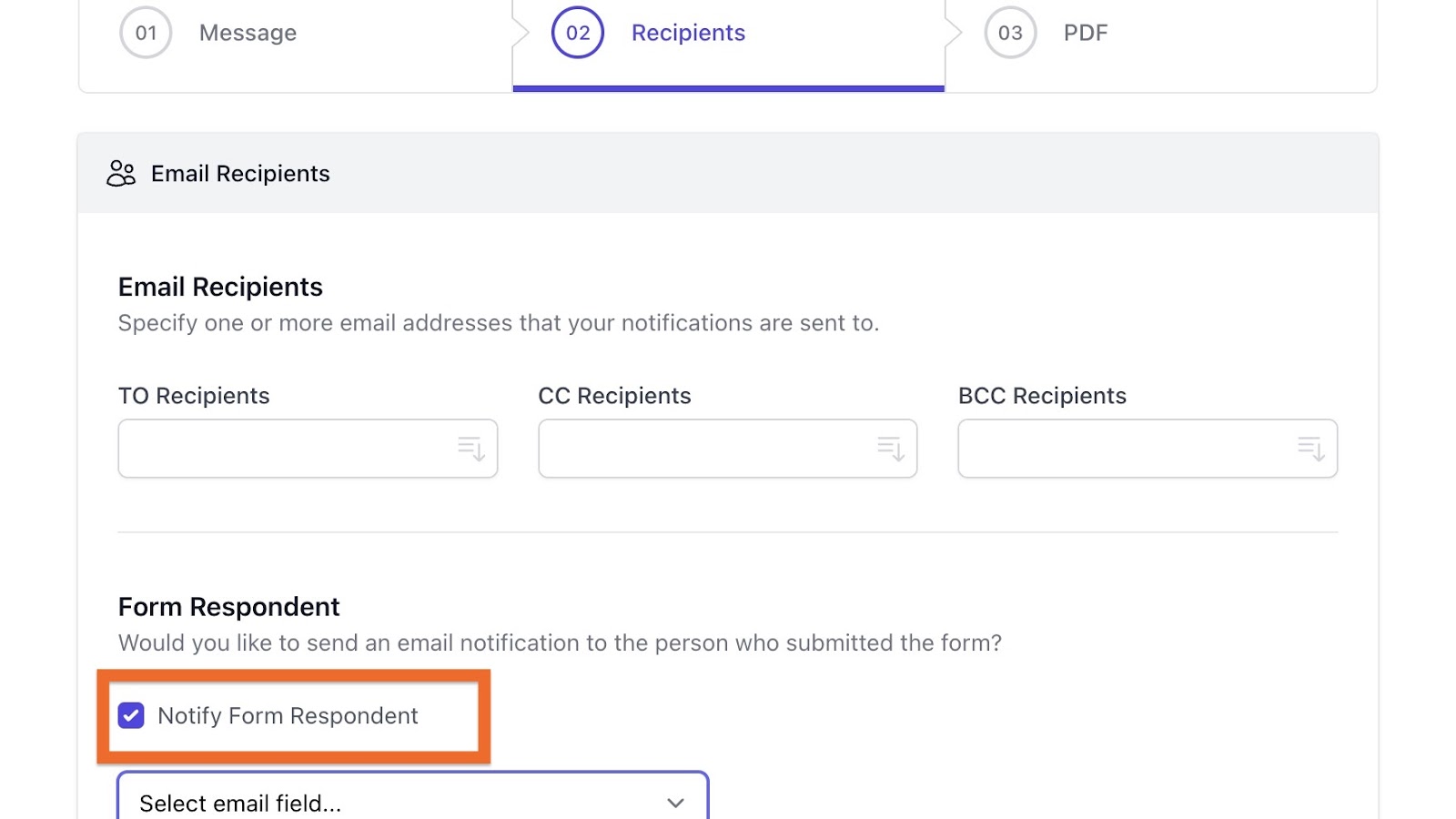 Tangkapan layar menu pengaturan add-on