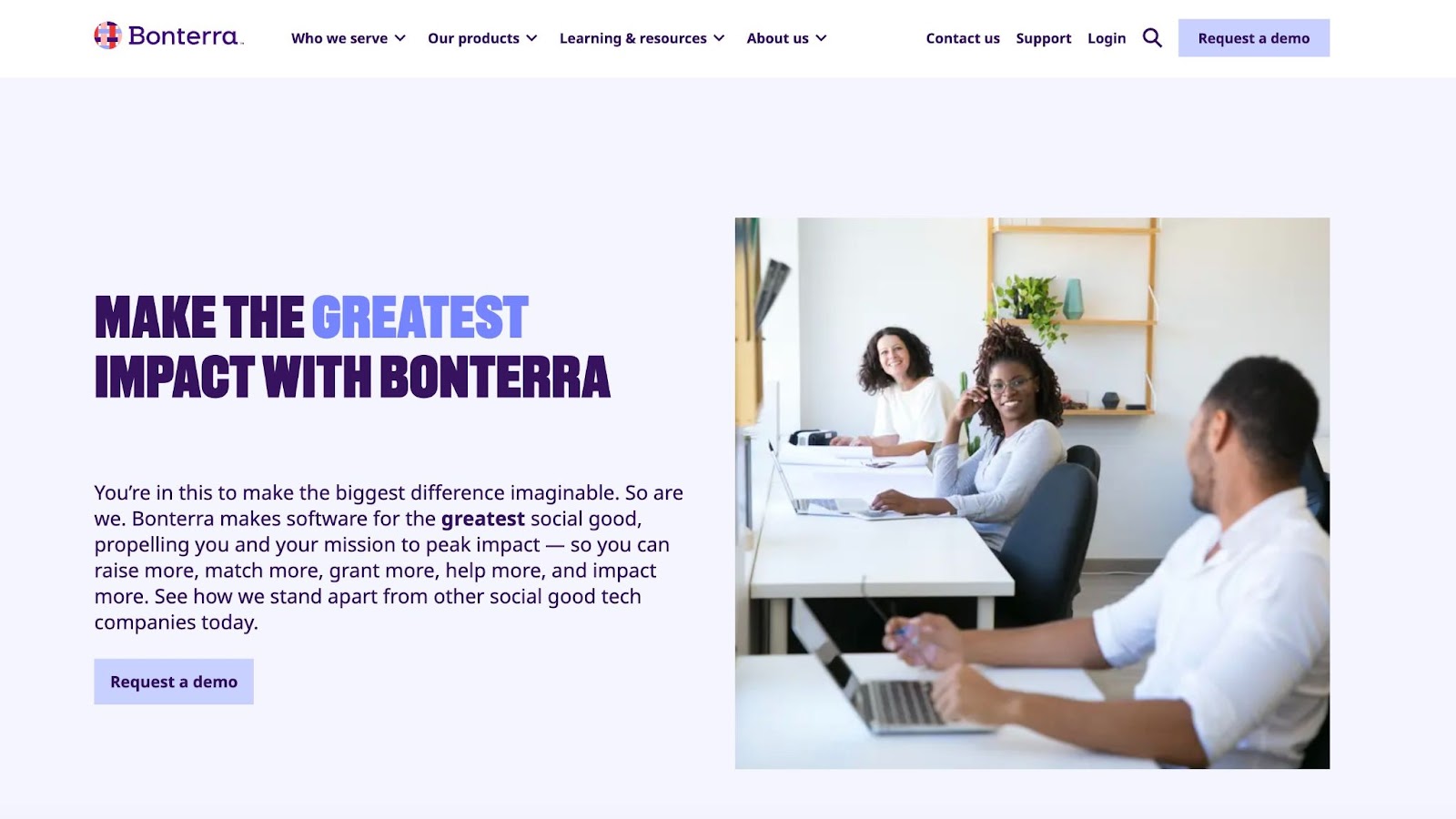 landing page of bonterra