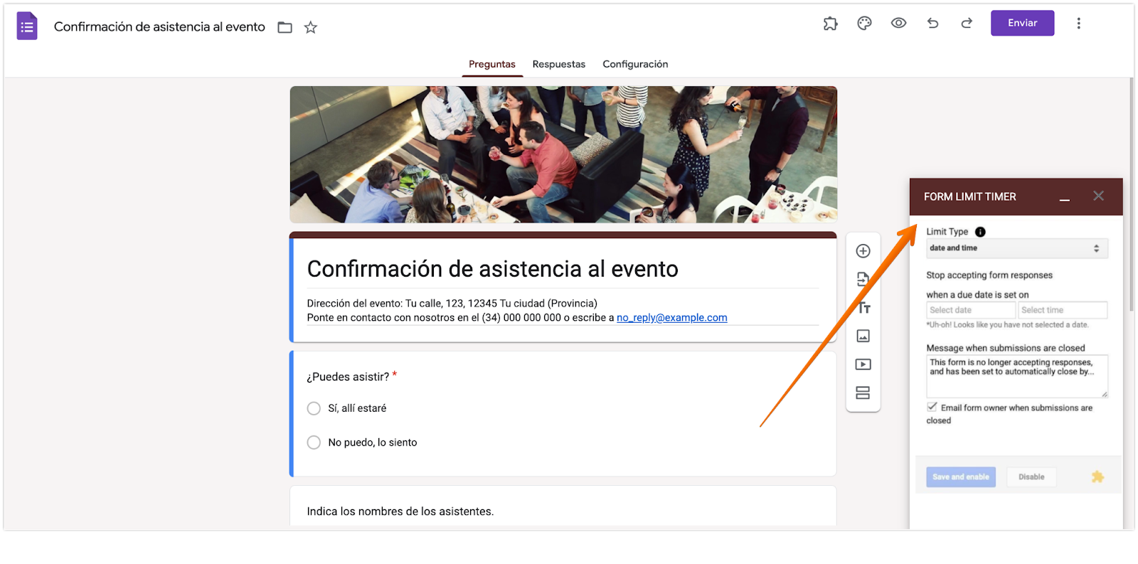 Cómo establecer límites de tiempo en los formularios de Google Image-6