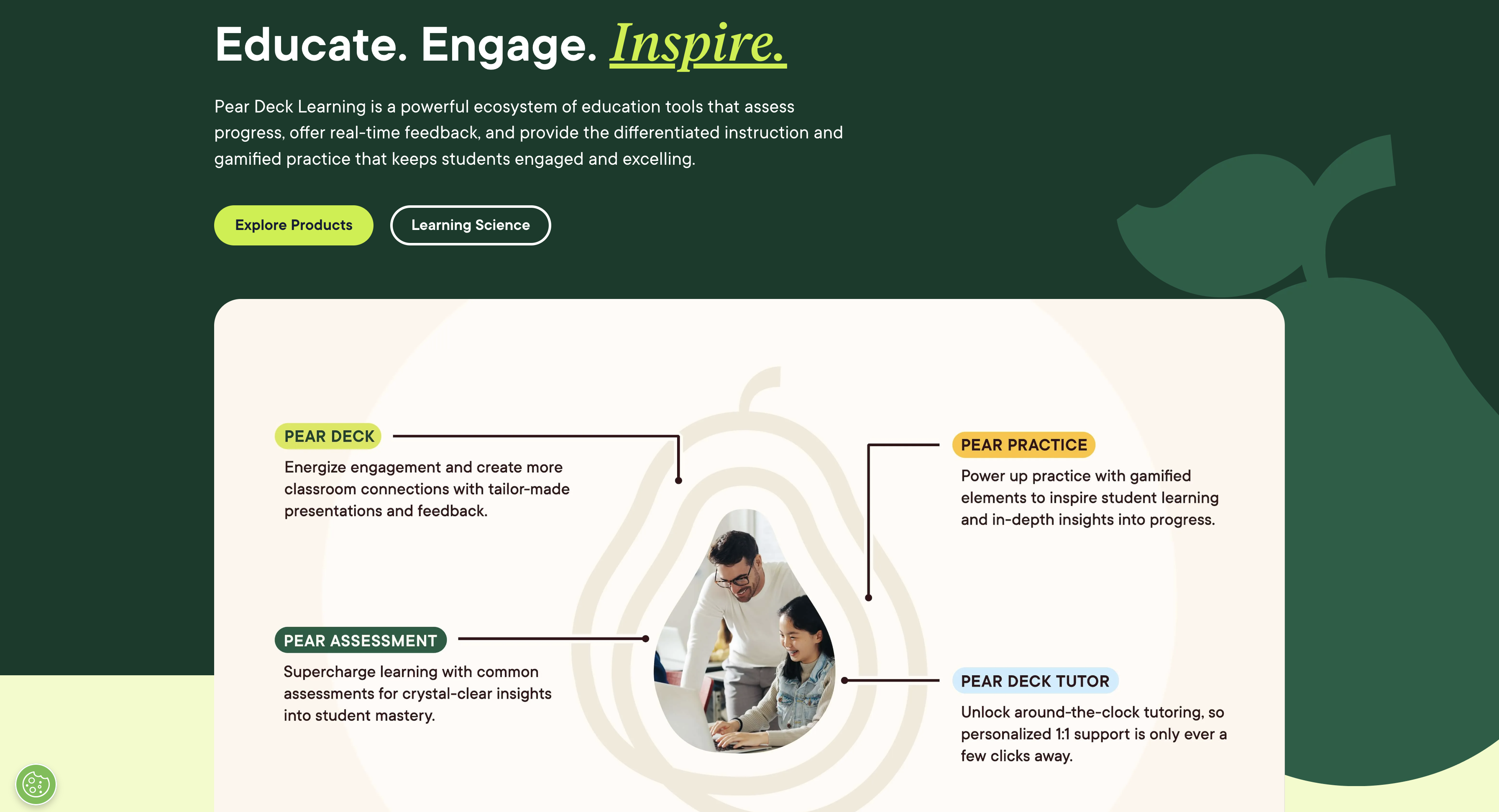 Pear Deck Landing Page