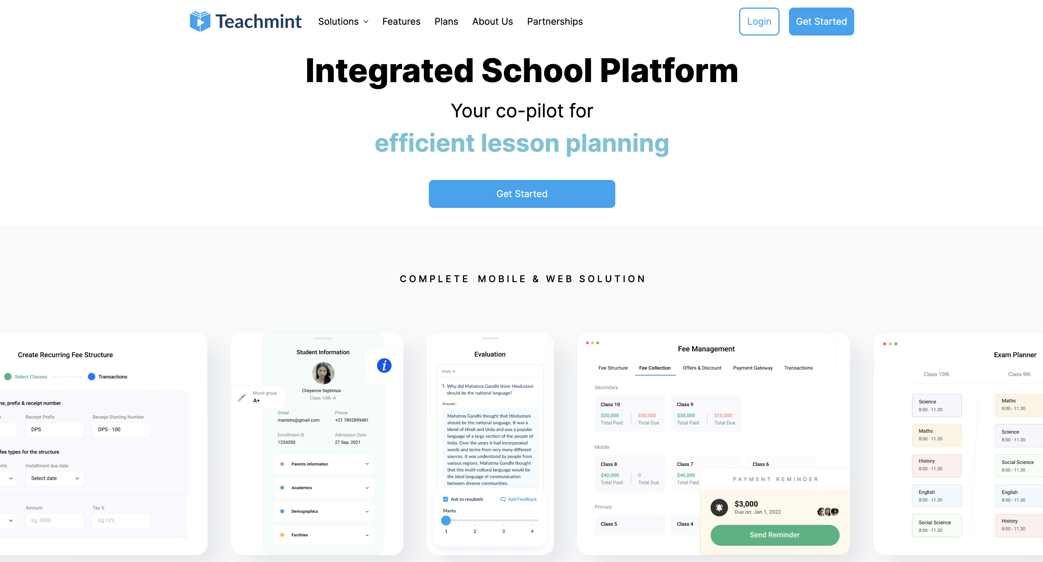 Teachmint Landing Page