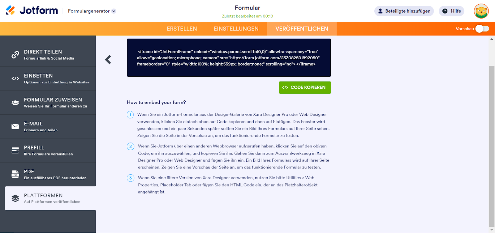 Hinzufügen von Formularen zu Xara 6 Image-2