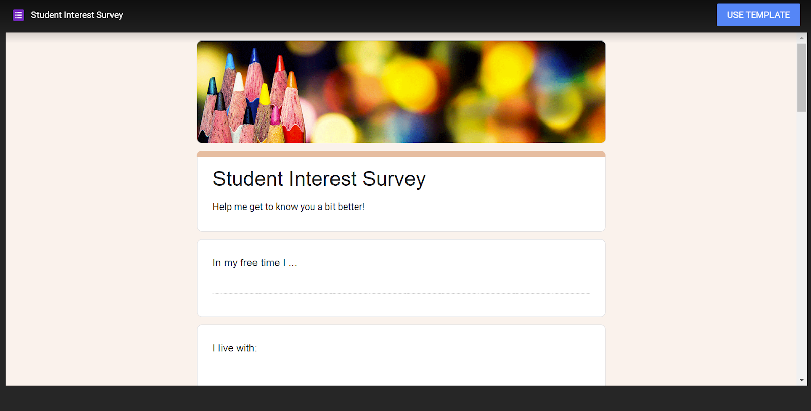 image of student interest survey