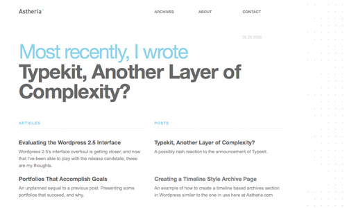Example of white space in a website