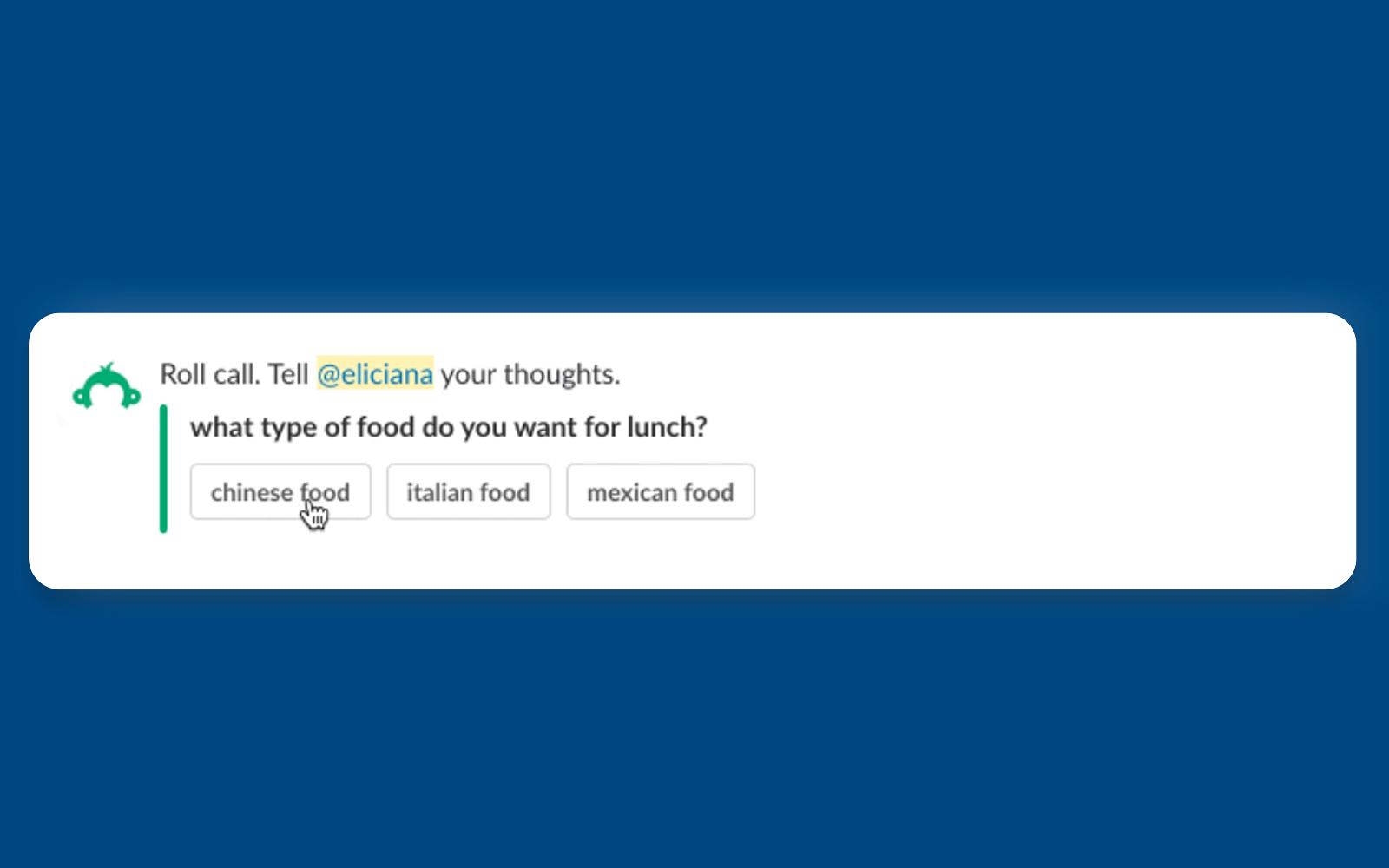 Screenshot der SurveyMonkey-Integration von Slack