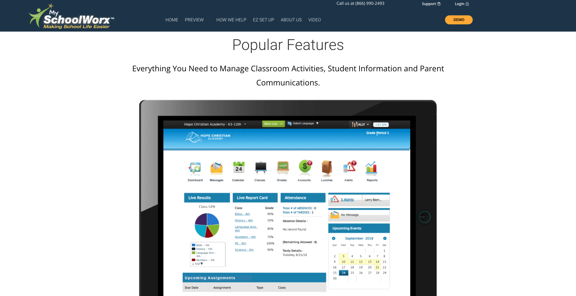 MySchoolWorx Landing Page