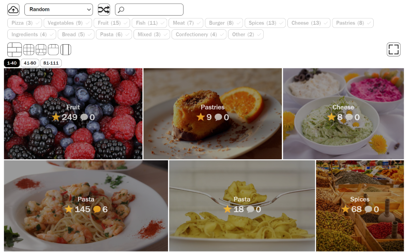 User Interface of Contest Gallery