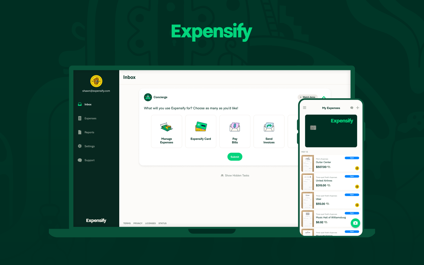 User Interface of Expensify