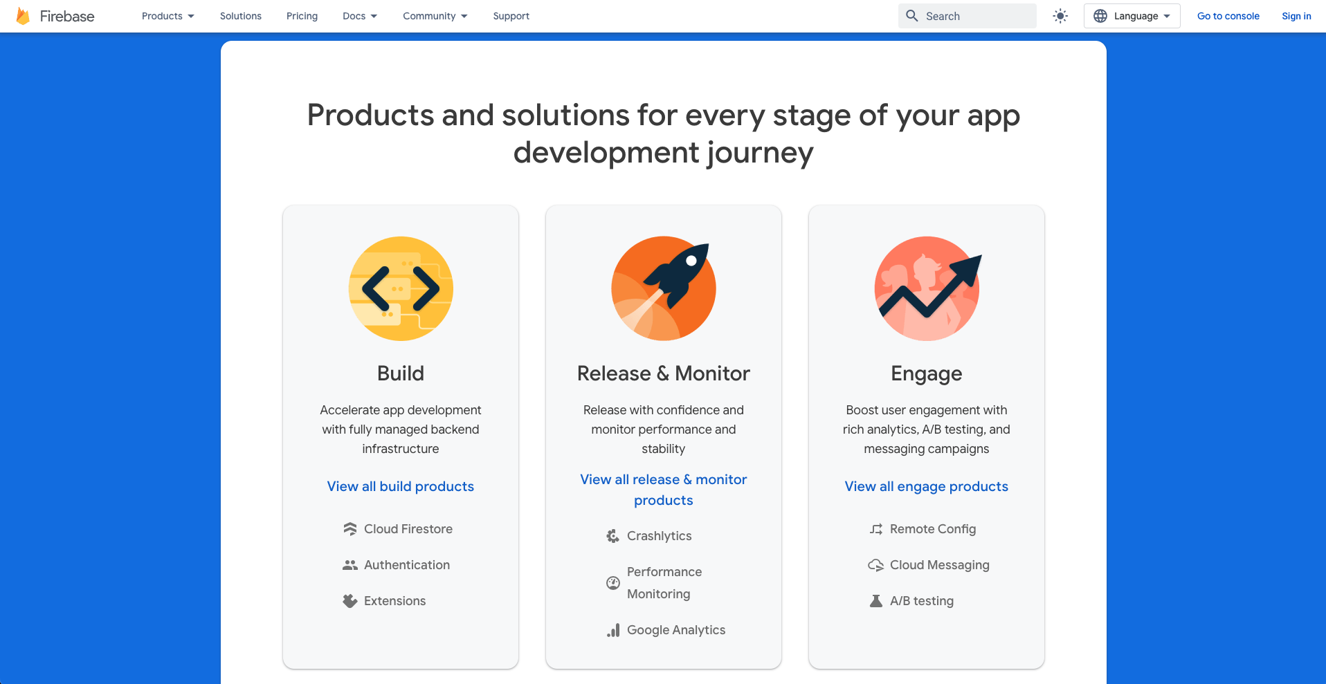 Firebase Landing Page