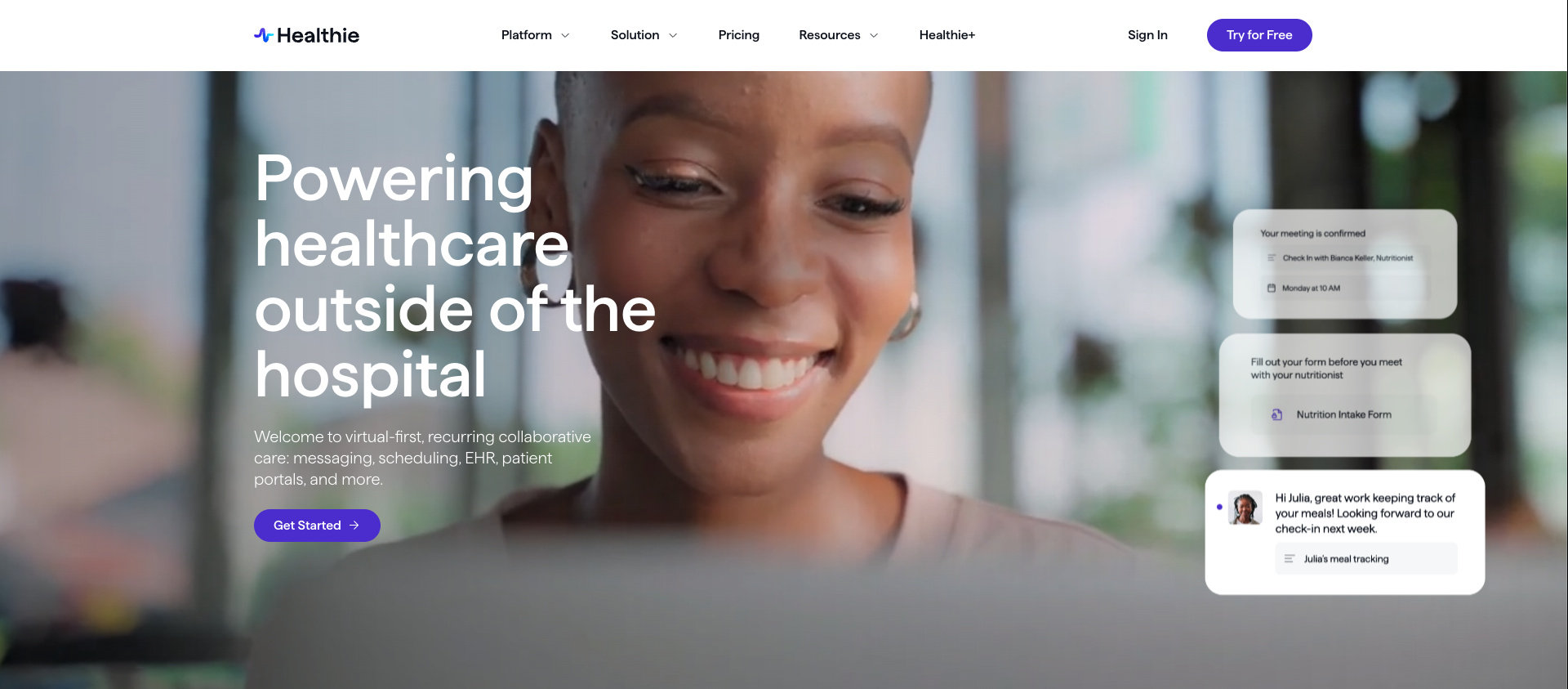 Healthie Landing Page