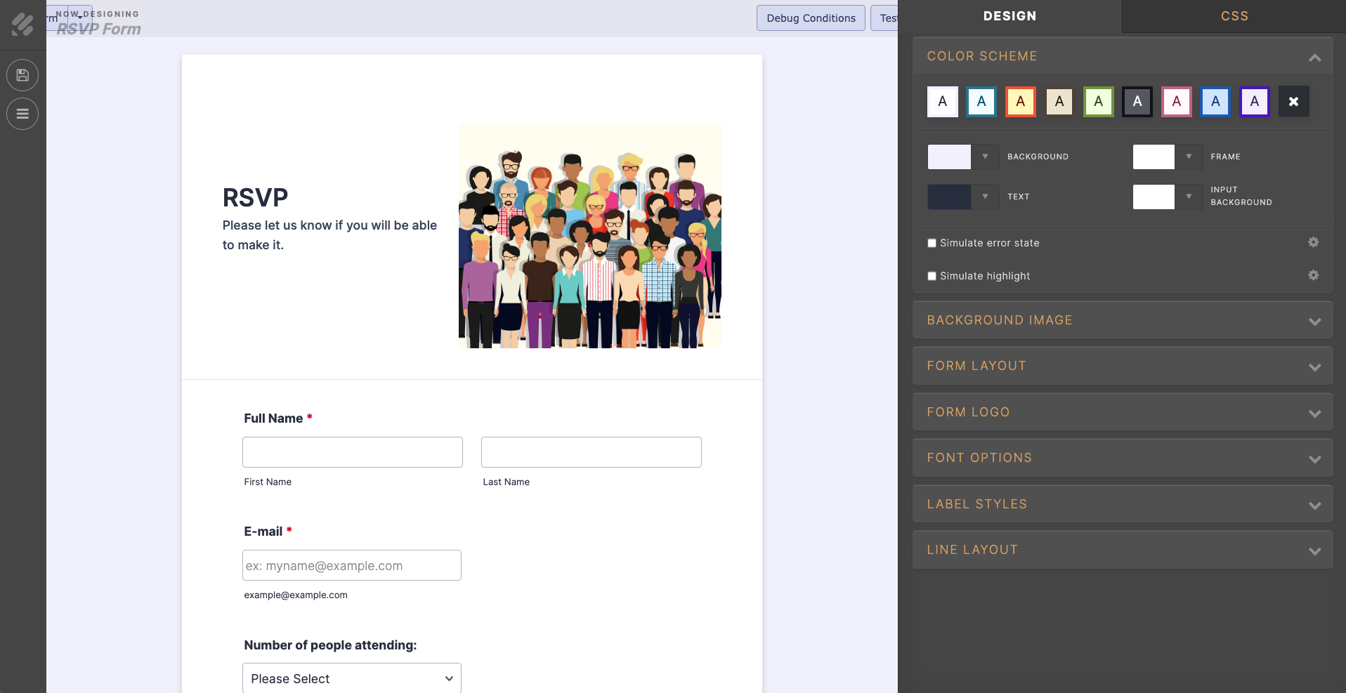 Customization Options in the Advanced Designer in Jotform Form Builder