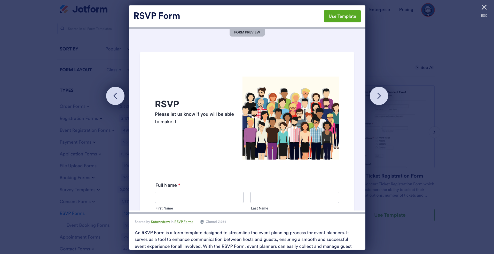 A Simple Jotform RVSP Template