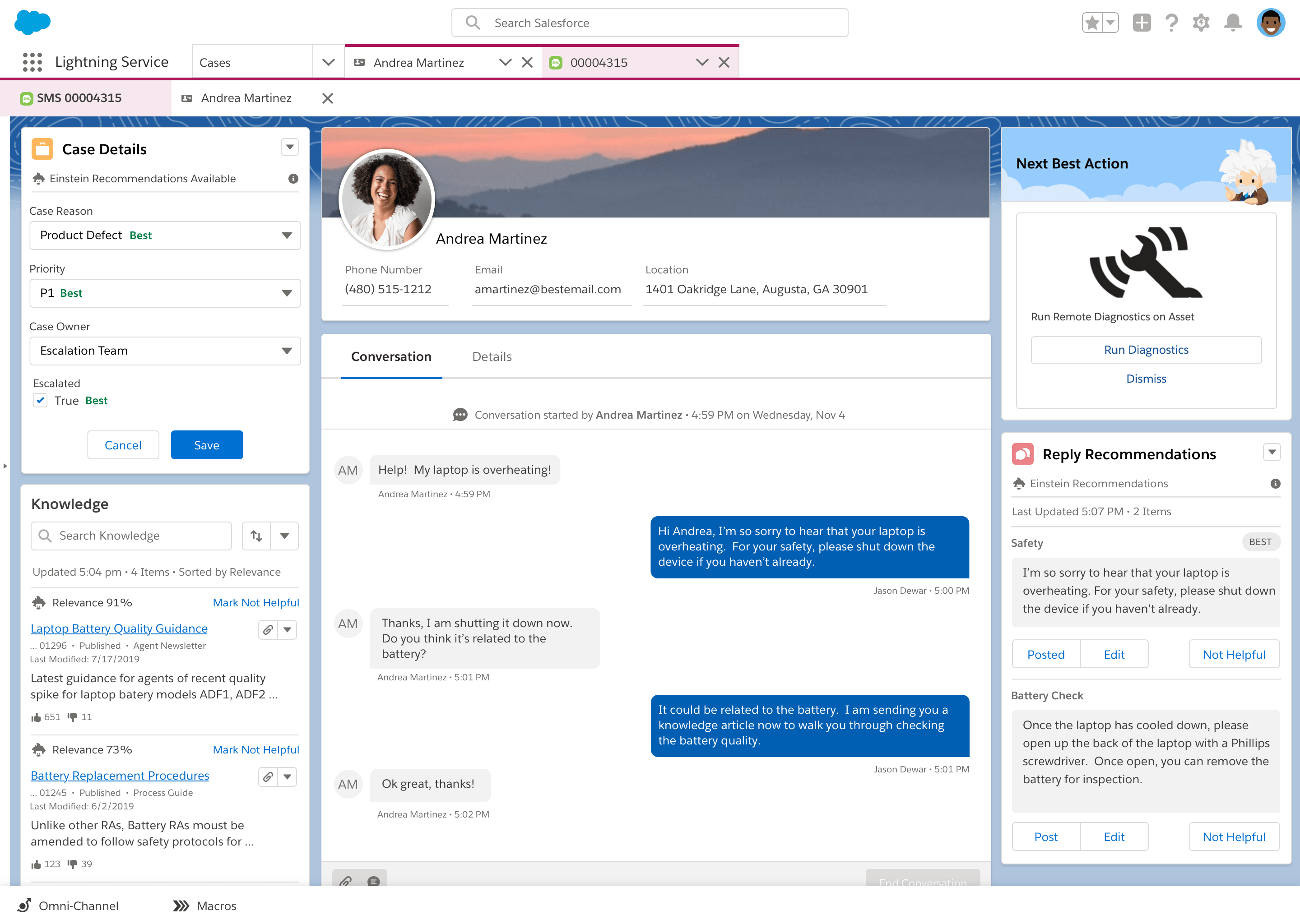 User Interface of Salesforce Service Cloud