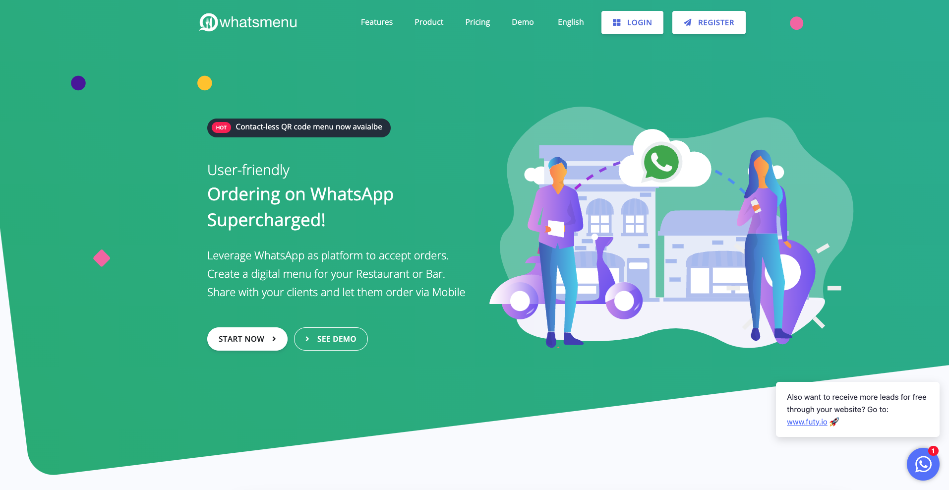 Whatsmenu Landing Page