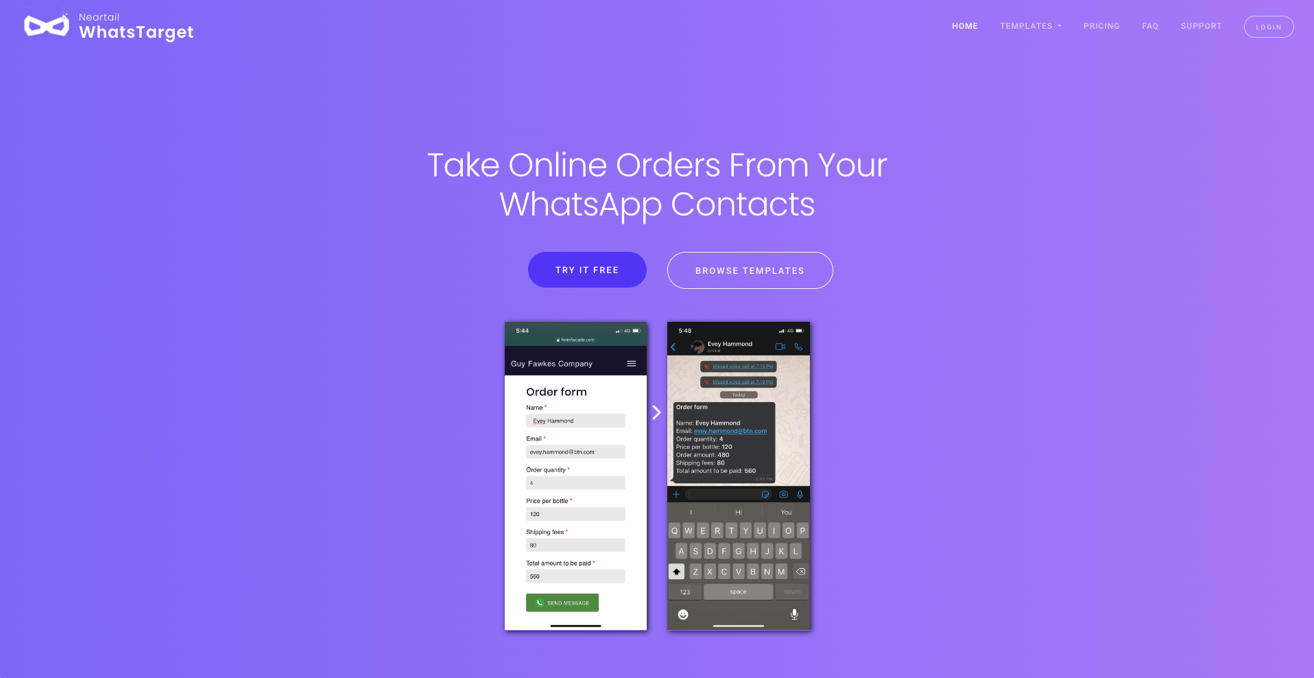 Whatstarget Landing Page