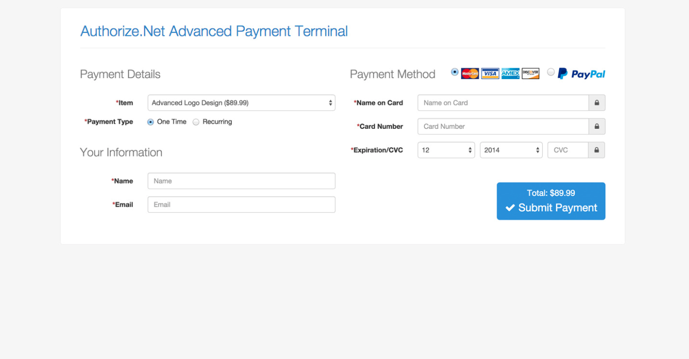 user interface of authorize