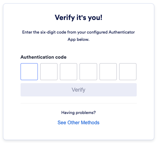 Entering the Six-digit Authenticator Code to Log Into Your Account