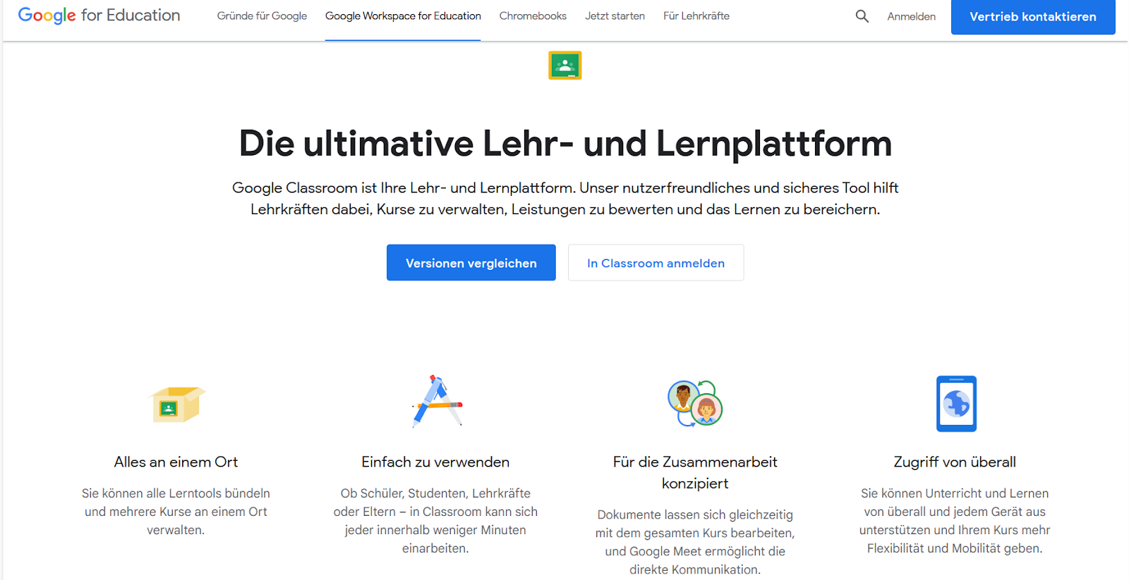 Bild von Google Classroom