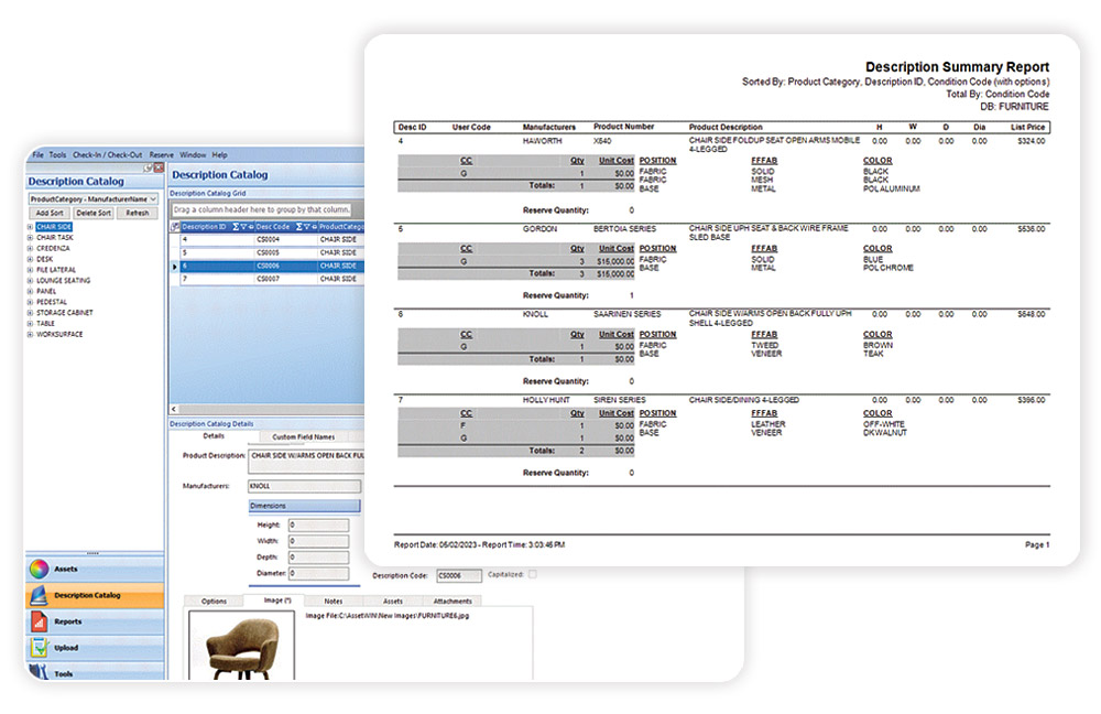 User Interface of AssetWIN