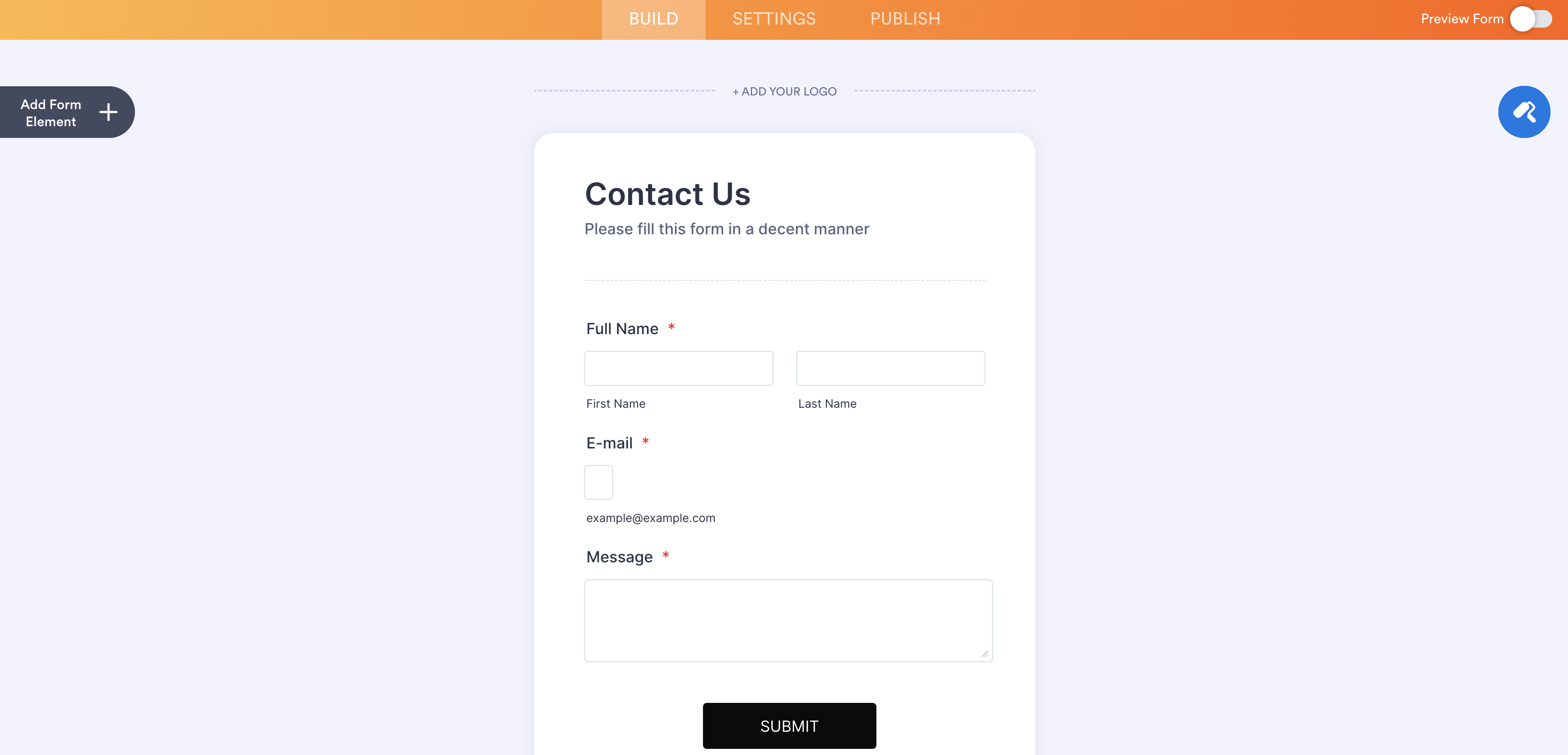 Contact Form in Jotform Form Builder
