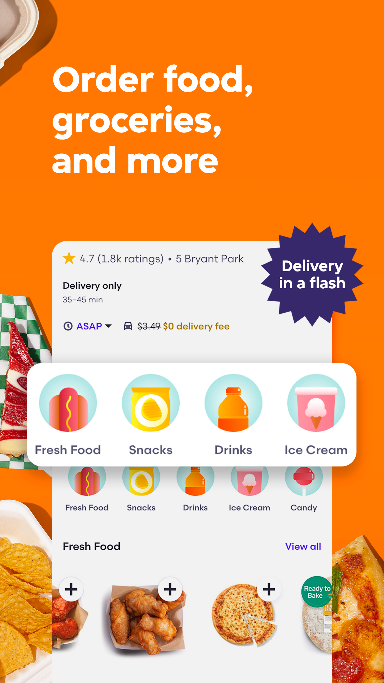 User Interface of Grubhub