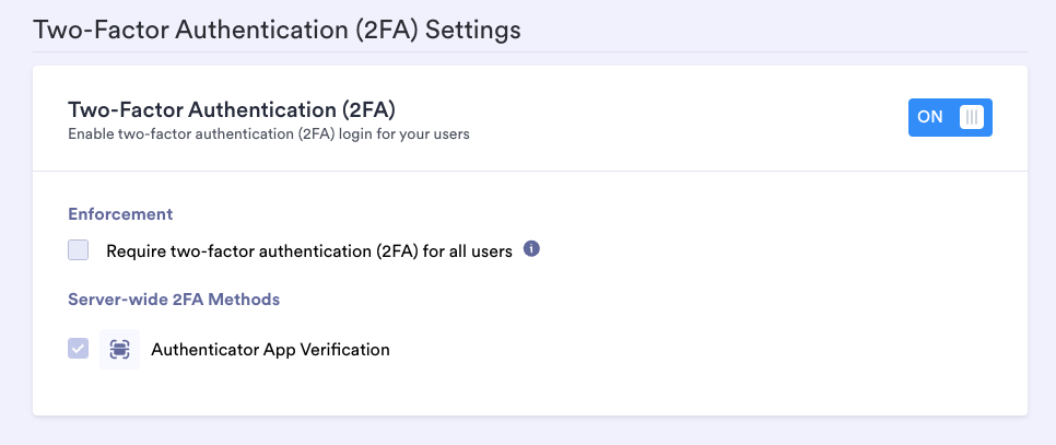 Viewing Two-Factor Authentication Settings