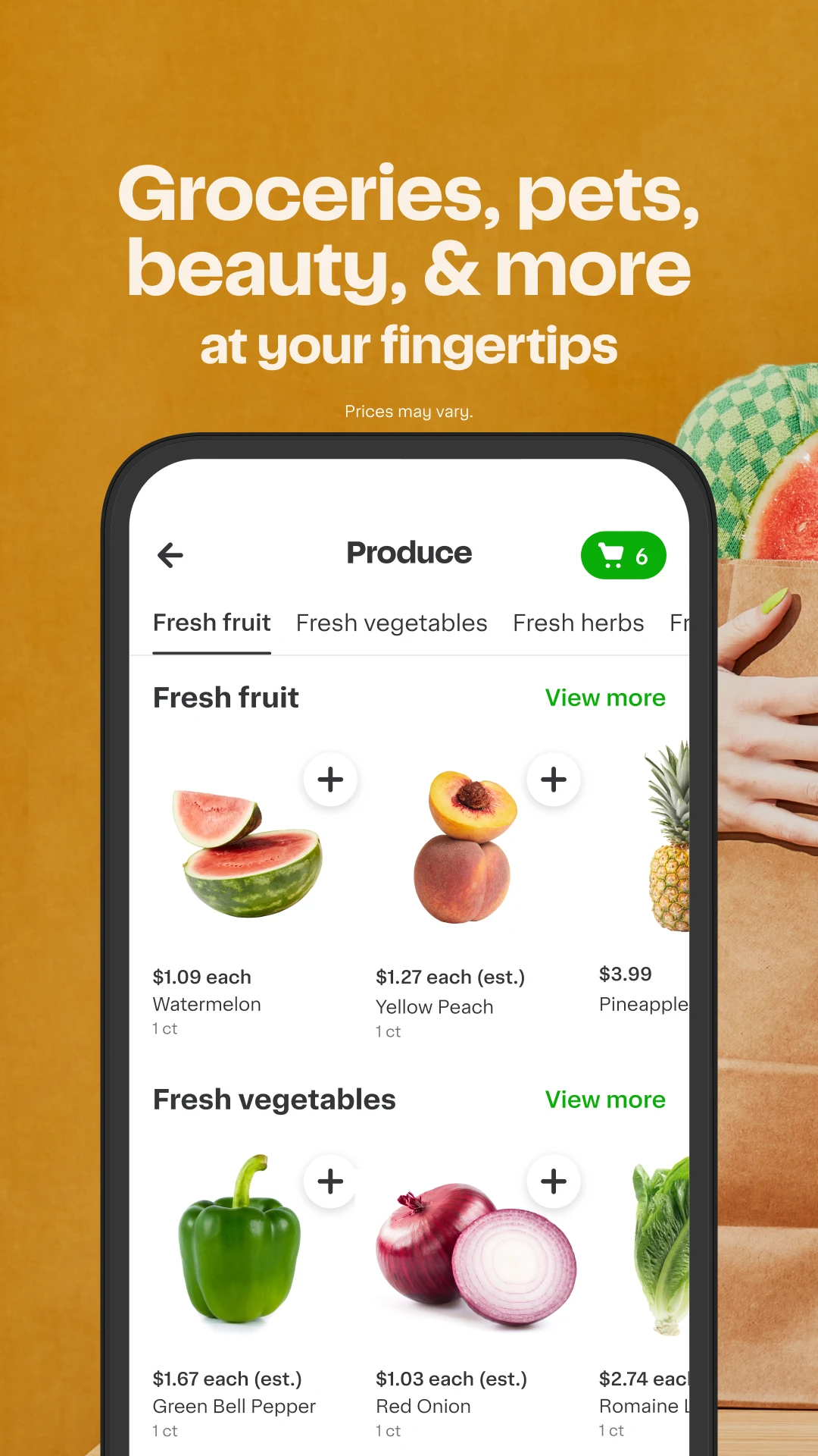 User Interface of Instacart