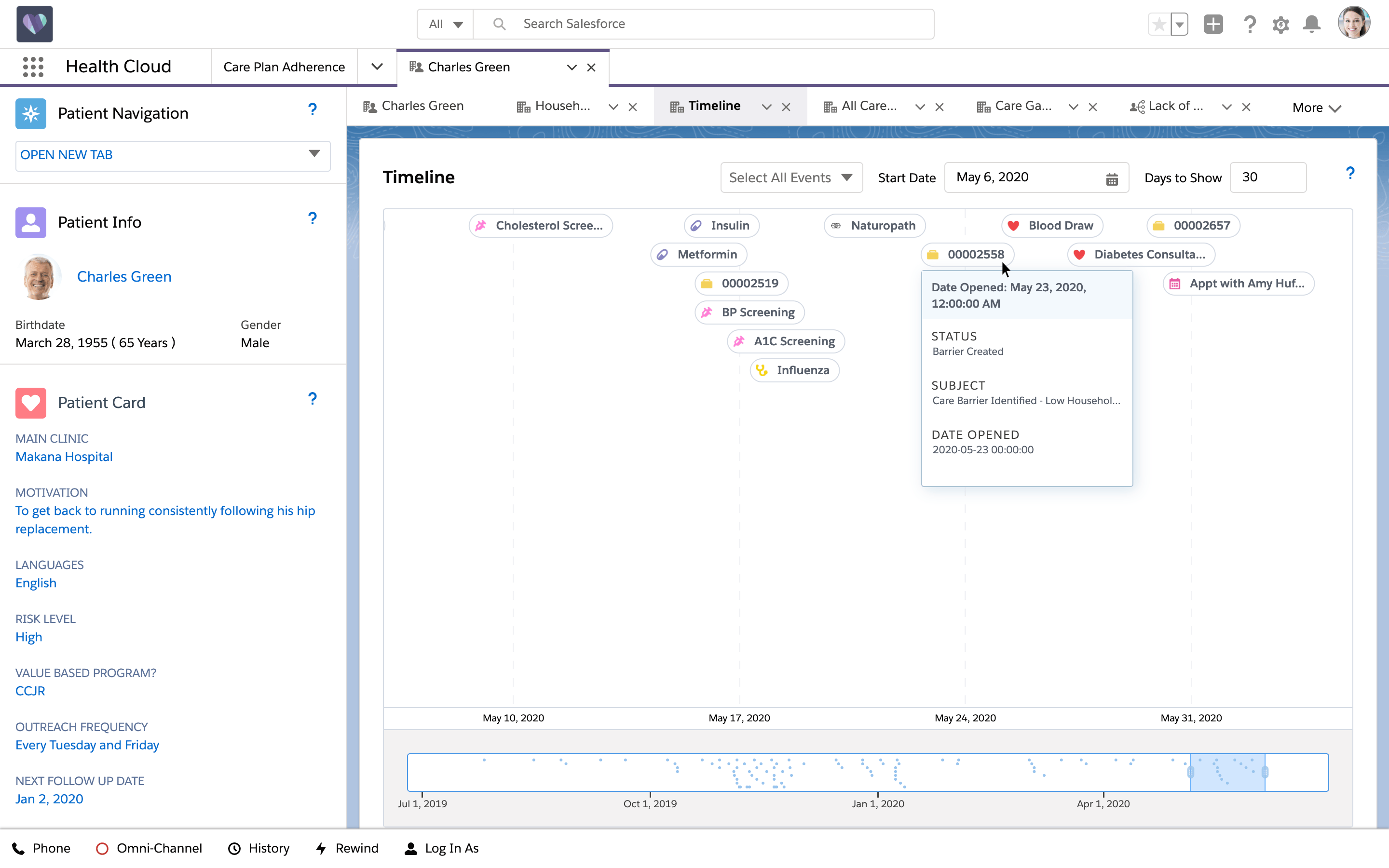 User Interface of Salesforce Health Cloud