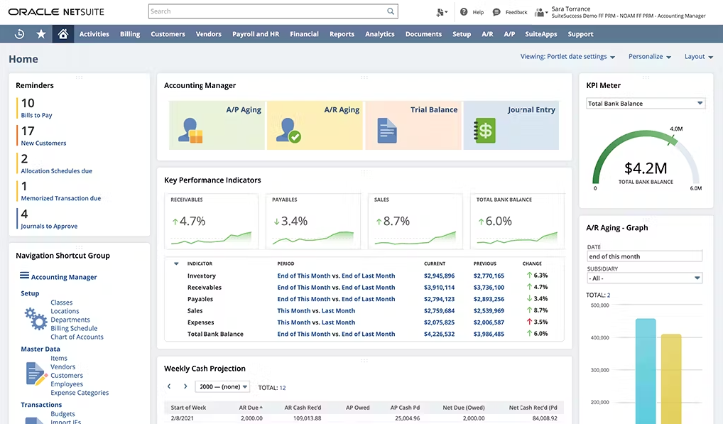 user interface of netsuite