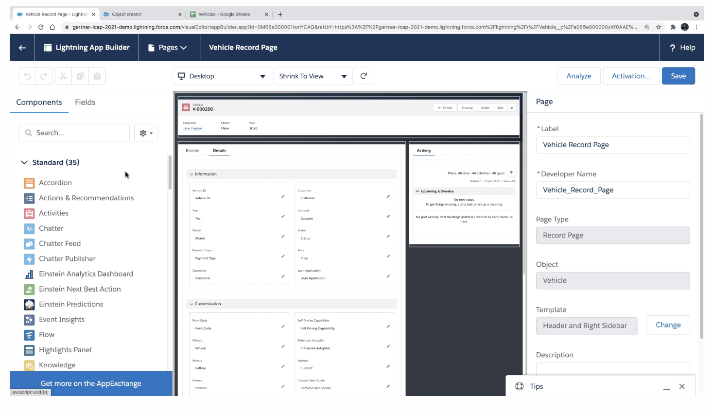 user interface of salesforce