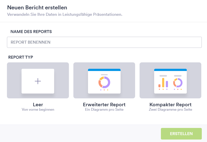 Fenster Neuen Bericht erstellen